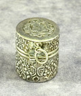 Antique Repousse Sterling Silver Thimble Holder Case Chatelaine