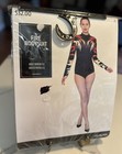 Kbw Fire Bodysuit Womens Medium 6-8 Halloween Costume Cosplay Rhinestone New