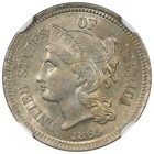 1865 Three Cent Nickel Ngc Ms63 3cn Uncirculated