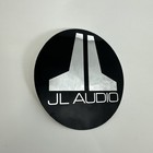 Rare Vintage Original Jl Audio Sticker Chrome silver On Black Decal 3  Round Nos