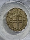 1940 Iceland 2 Kronur Graded Au 50 By Anacs Low Mintage