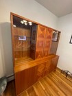 Danish Wall Unit  Two Piece With Two Glass Doors
