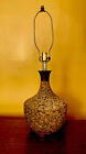 Two Vintage Mid-century Modern Cork   Teak Wood Table Lamp Retro 1960 s-1970 s