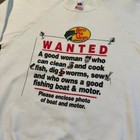 Vintage Bass Pro Shops Funny Joke Comedy Humor White Crewneck Sweatshirt Large
