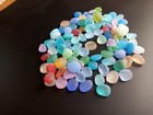 Double Drilled 2 Holes Sea Beach Glass 10 Pcs Lot Mix Color Pendant Jewelry Use