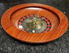 Wood Roulette Wheel Casino Game Night Party Poker Blackjack Table Accessory Ball