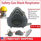Silicone Half Face Gas Mask Paint Spray Chemical Respirator Reusable 95  Filter