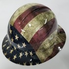 Full Brim Hard Hat Custom Hydro Dipped In Old Glory Usa Flag Grunge American Fla