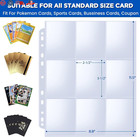 36-pack Trading Card Sleeve Pages 9-pocket Binder Sheets For Sports Game Cards