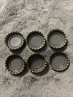 Vintage Schlitz Beer Bottle Caps Lot Of 6 Plastic Gray Lined New Old Stock     