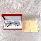 Vintage Cartier Eyeglasses Panthere Gold Frame 56-16-130 With Case