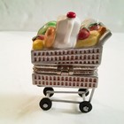 Vintage Phb Cooking Club Of America Grocery Cart Trinket Box With Shopping List