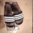 Adidas Adilette Comfort Slide Sandals Black white 3-stripe Men   s 9 5 New F35317