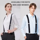 Mens Suspenders Adjustable Braces With 4 Strong Metal Clips Elastic X Back Heavy
