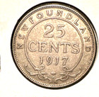 Canada Newfoundland 1917 C 25 Cents Km17 Xf  2 