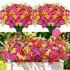 24 Bundles Realistic Faux Silk Lavender Flowers - No Fade Outdoor Decor For Gard