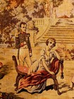 Huge Antique Vintage Romantic Royal Love Courting Gorgeous French Wall Tapestry 