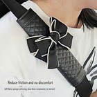 Cute Bow Soft Leather Car Seat Belt Cover   Shoulder Pad Set     Drive In 2 Black