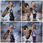 Happy Halloween Scary Grim Reaper W scythe 3d Figure Silicone Keychain Bag Charm