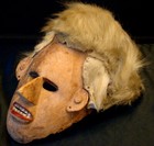 Antique Original Cherokee Carved Wood Booger Dance Mask With White Fur