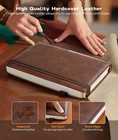 Lined Journal Notebook For Women Men  256 Numbered Pages Hardcover Leather