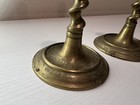 Vintage Approx8    Brass Twist Curl Spiral Metal Candlesticks Set Of 2 Etched Pair