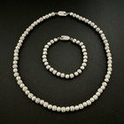 Vintage Mexico Sterling Silver Ball Bead Necklace And Bracelet Set