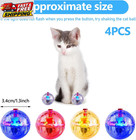 4 Pack Clear Led Motion Light Up Cat Balls Ghost Hunting Toys