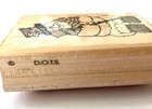 Country Snowman Rubber Stamp Wood Mount Dots 2x2 75  Christmas Hat Scarf