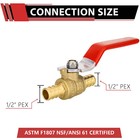 Efield 1 2   1 2  Pex Crimp Ball Valve Red Handle Brass No Lead Free Shipping