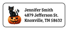 30 Personalized Halloween Black Cat Return Address Labels Stickers Tags