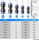 50pcs Straight Push Connectors Quick Release Connect Air Line Pneumatic Fittings