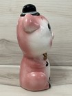 Vtg Mcm Pink Anthropomorphic Piggy Bank Pig W  Hat   Gold Bow Tie Japan