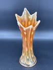 Vintage Dugan Target Carnival Glass Vase Peach Opal Marigold Swung 11    Tall