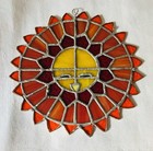 Handcrafted Stained Glass Sun Catcher Hanging Window Decor Sun Themed Vibrant 