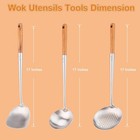 17 Inch Wok Spatula   Skimmer Ladle Set