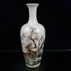 9  A Pair Chinese Pastel Porcelain Handpainted Exquisite Deer    pattern Vase