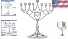 Traditional 9  Silver Menorah For Hanukkah   Chanukah - Safe Tabletop Design