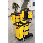 Rubbermaid Commercial Fg9t7200bla Janitor Cart black plastic aluminium