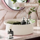 Jmvicyroam Woven Basket Small Rope Storage Bin With Handles White
