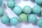 14 7mm Vintage Chinese Turquoise Carved Carving Bead Necklace 141 Gram