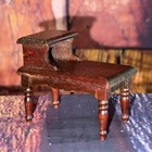Vintage Dollhouse Miniature Furniture Small End Table Decoration Wooden Brown