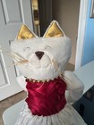 Woof And Poof 2013 Collectible Red Cream Tutu Cat Plush  Door Hanger