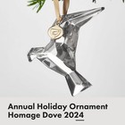 Orrefors Dove Shaped Christmas Ornament  clear  - Handcrafted Homeage Crystal   