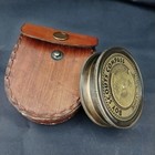 Vintage Boy Scouts Brass Compass  collectible Navigation Instrument Leather Case