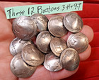 12 Genuine Us Buffalo Indian Head Nickel Domed Shank Coin Buttons 3 4  4  Ship 