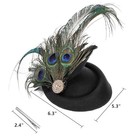  Pillbox Fascinator Hat  Headband Hair Clip Hat For Women  Small Fibre Feather 