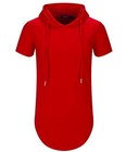 Men s S-5x Short Sleeve Fashion Athletic Hoodies Sport Sweatshirt X-large Red