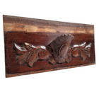 Scroll Leaves Crowned Carving Pediment 14 5 Antique French Architectural Salvage