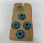Vintage Genuine Dukay Plastic Blue Buttons Lot Of 16 On Cards Two Designs